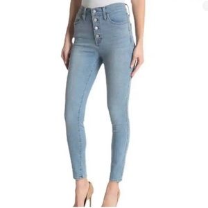 10" High-Rise Skinny Jeans in Brinville Wash: Button-Front TENCEL™ Denim Edition